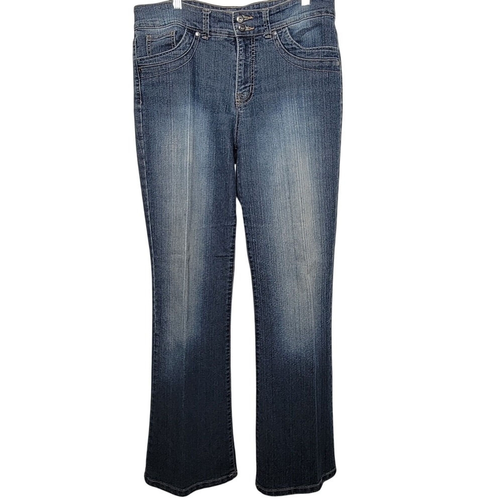 Bandolino Classic Blue Denim Jeans With Embelished Back Pockets - Picture 2 of 14